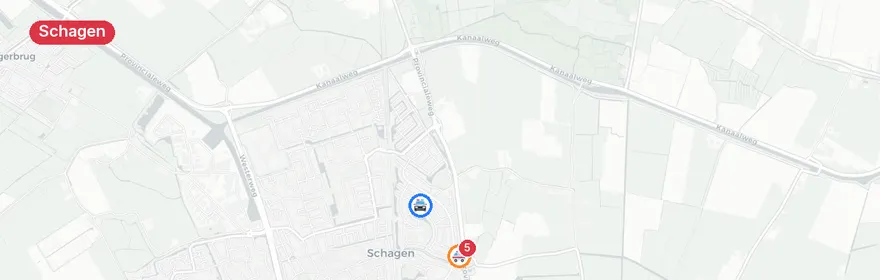 Kaart van Fietser gewond bij aanrijding Kogerlaan Schagen