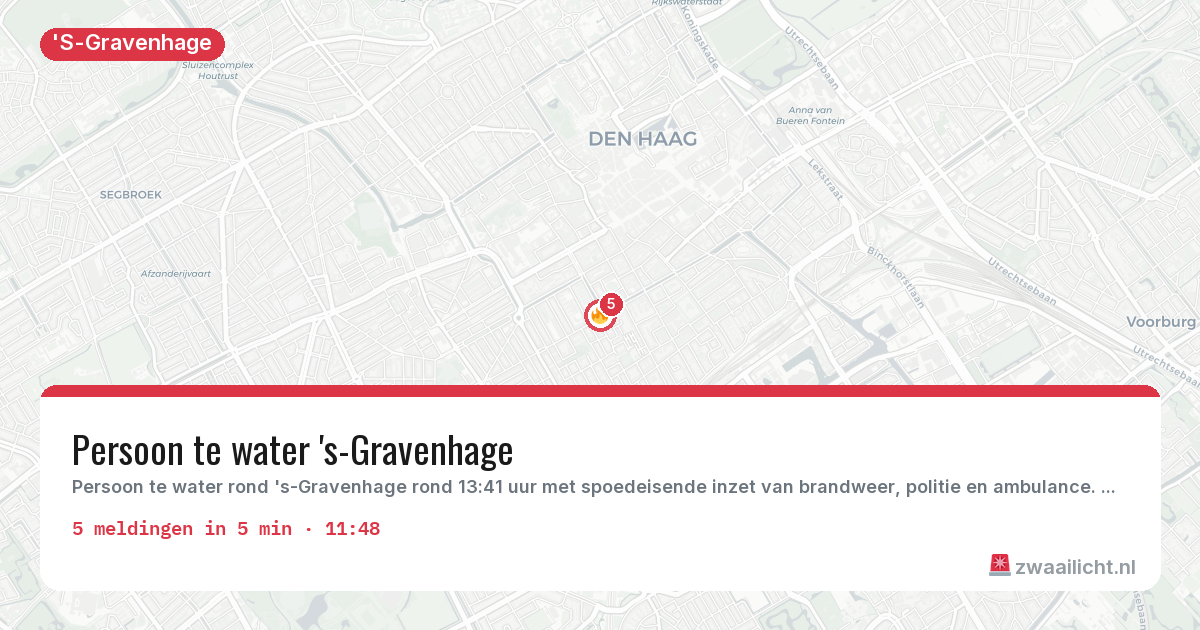 Kaart van de activiteitspiek bij 'S-Gravenhage