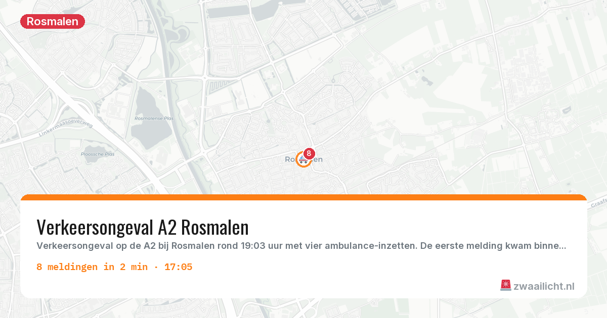 Kaart van de activiteitspiek bij Rosmalen