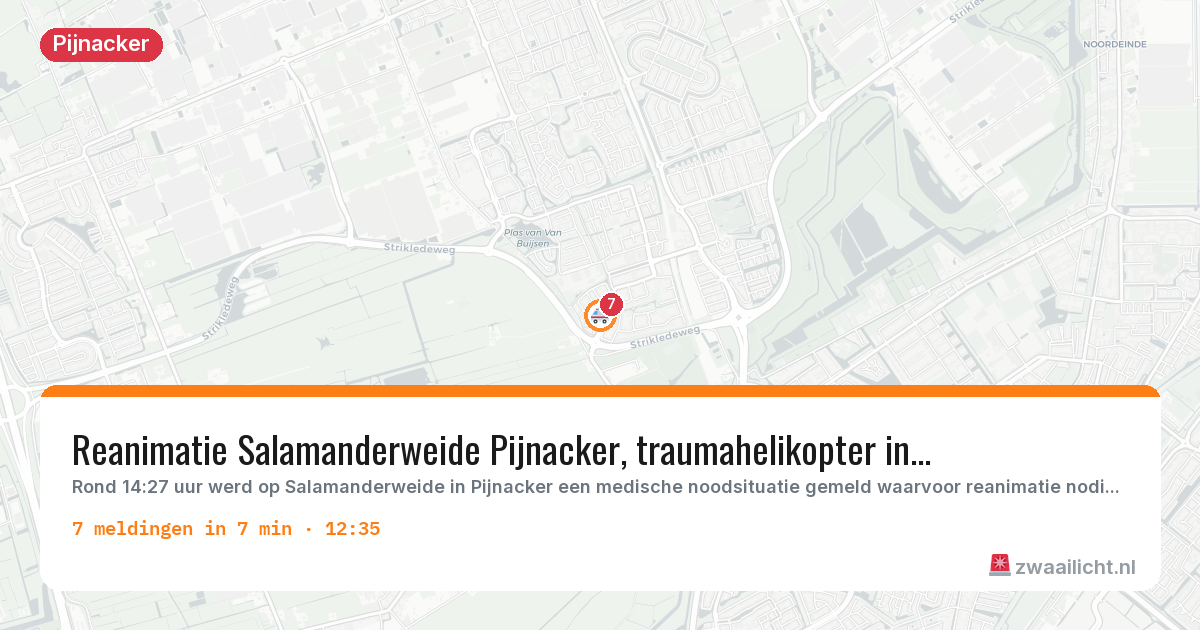 Kaart van de activiteitspiek bij Pijnacker