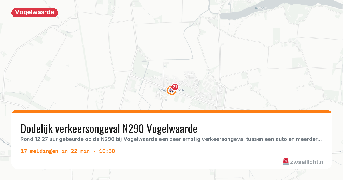 Kaart van de activiteitspiek bij Vogelwaarde