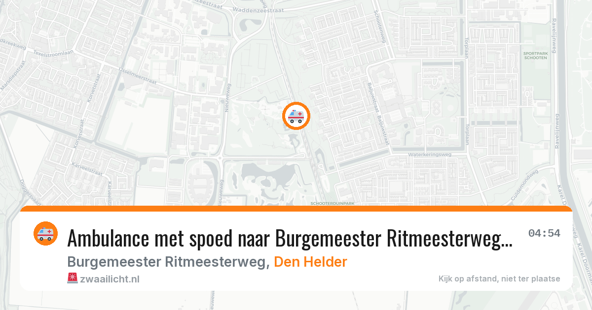 Ambulance met spoed naar Burgemeester Ritmeesterweg in Den Helder — 10 aug 2026