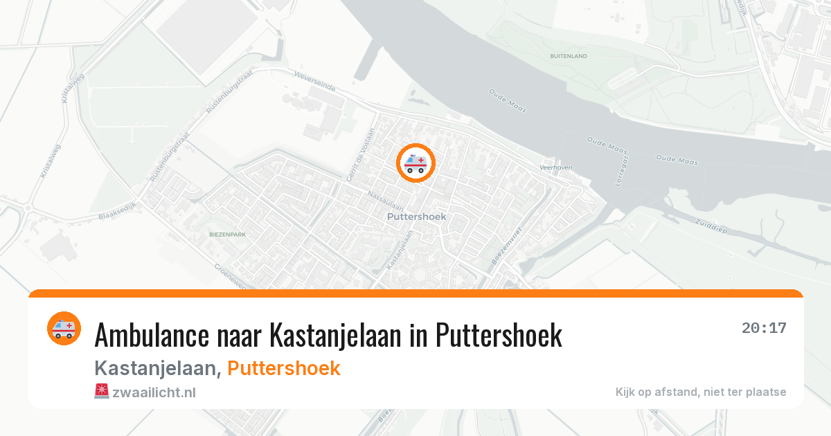Ambulance naar Kastanjelaan in Puttershoek — 26 jun 2026