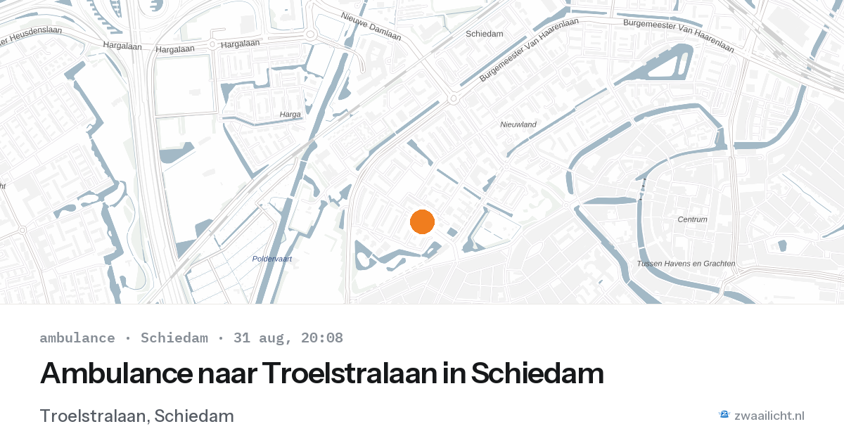 Ambulance naar Troelstralaan in Schiedam — 31 aug 2026