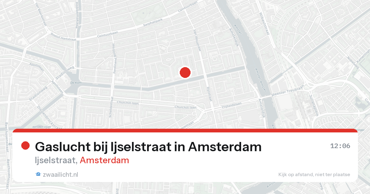 Gaslucht bij Ijselstraat in Amsterdam — 15 aug 2026
