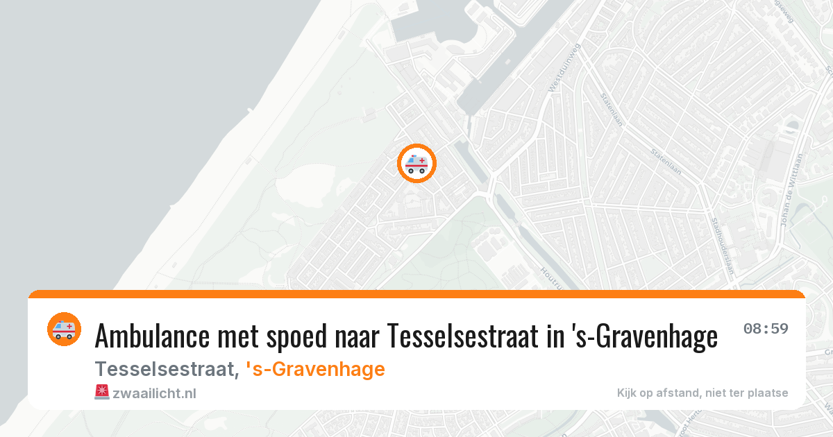Ambulance met spoed naar Tesselsestraat in 's-Gravenhage — 11 aug 2026