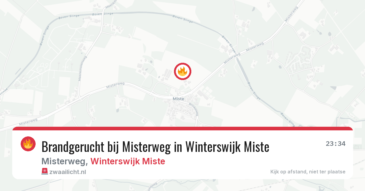 Brandgerucht bij Misterweg in Winterswijk Miste — 23 mei 2026