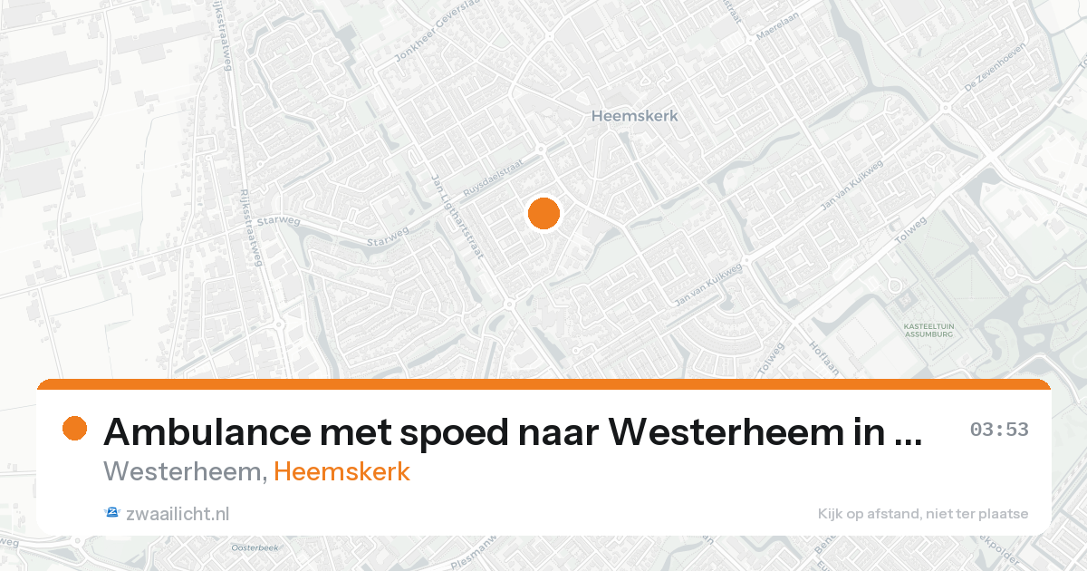 Ambulance met spoed naar Westerheem in Heemskerk — 18 mei 2026