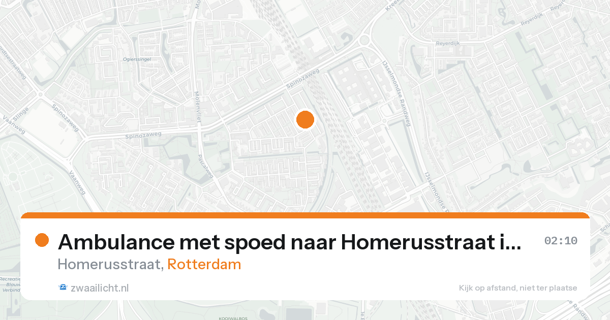Ambulance met spoed naar Homerusstraat in Rotterdam — 16 aug 2026