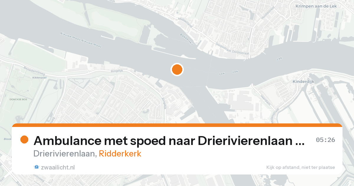 Ambulance met spoed naar Drierivierenlaan in Ridderkerk — 16 aug 2026
