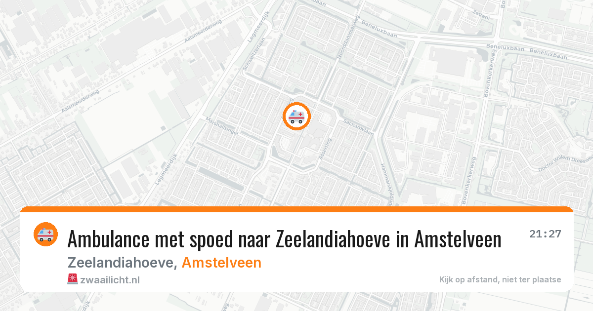 Ambulance met spoed naar Zeelandiahoeve in Amstelveen — 14 mrt 2026