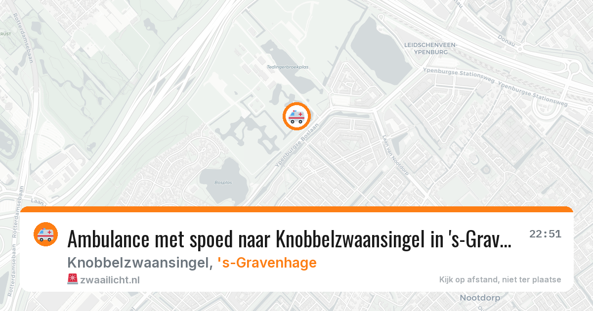 Ambulance met spoed naar Knobbelzwaansingel in 's-Gravenhage — 3 aug 2026