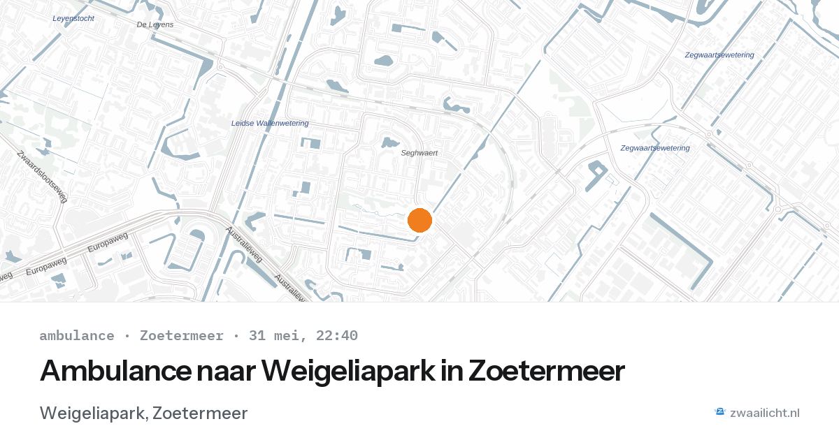 Ambulance naar Weigeliapark in Zoetermeer — 31 mei 2026