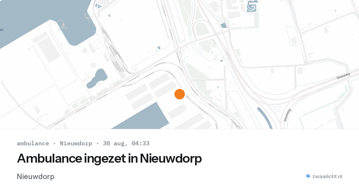 Ambulance ingezet in Nieuwdorp — 30 aug 2026