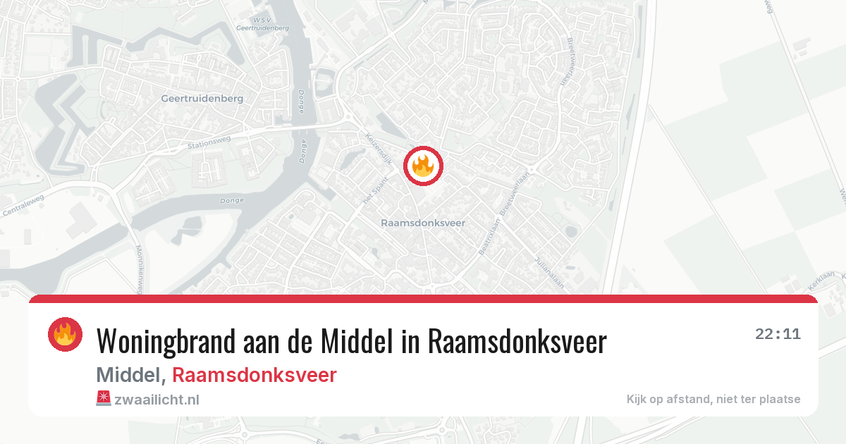 Woningbrand aan de Middel in Raamsdonksveer — 1 apr 2026