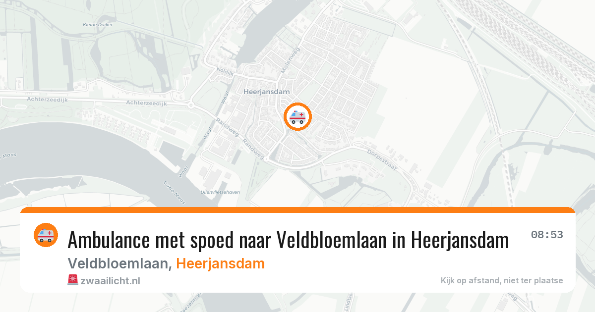 Ambulance met spoed naar Veldbloemlaan in Heerjansdam — 12 mrt 2026