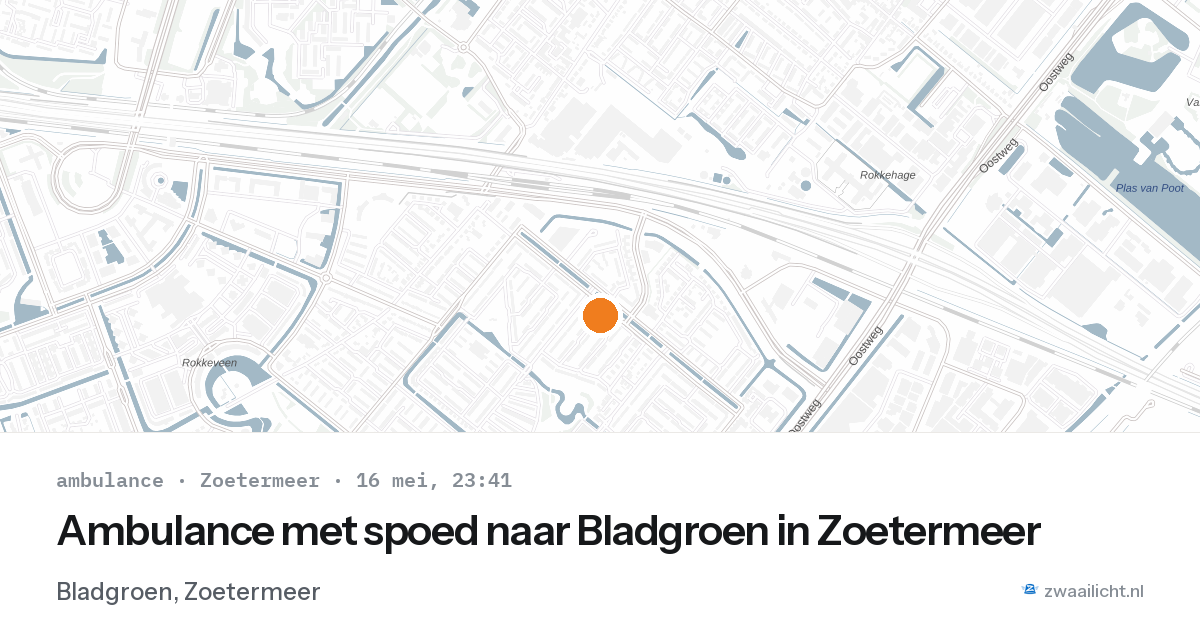Ambulance met spoed naar Bladgroen in Zoetermeer — 16 mei 2026