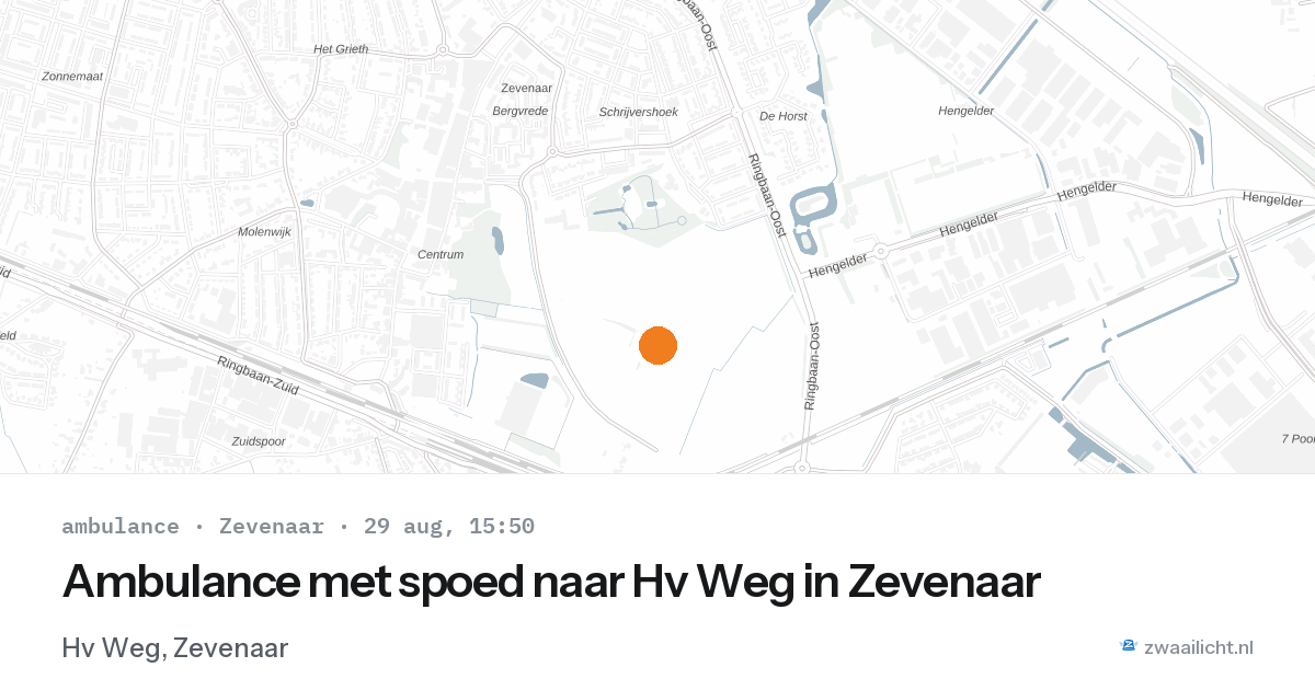 Ambulance met spoed naar Hv Weg in Zevenaar — 29 aug 2026