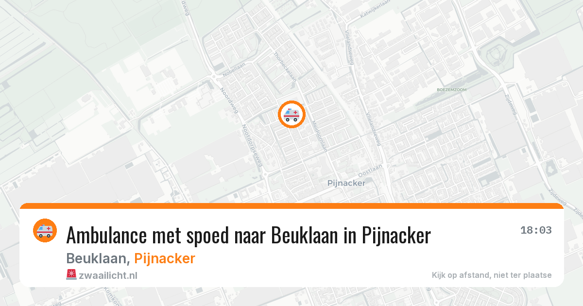 Ambulance met spoed naar Beuklaan in Pijnacker — 17 apr 2026