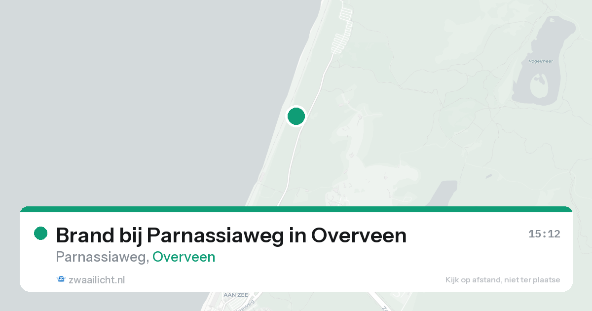 Brand bij Parnassiaweg in Overveen — 13 aug 2026