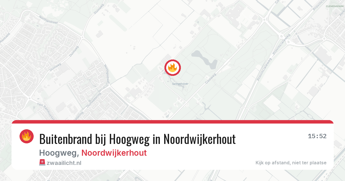Buitenbrand bij Hoogweg in Noordwijkerhout — 10 mei 2026