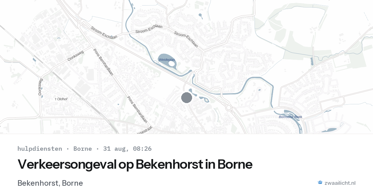 Verkeersongeval op Bekenhorst in Borne — 31 aug 2026