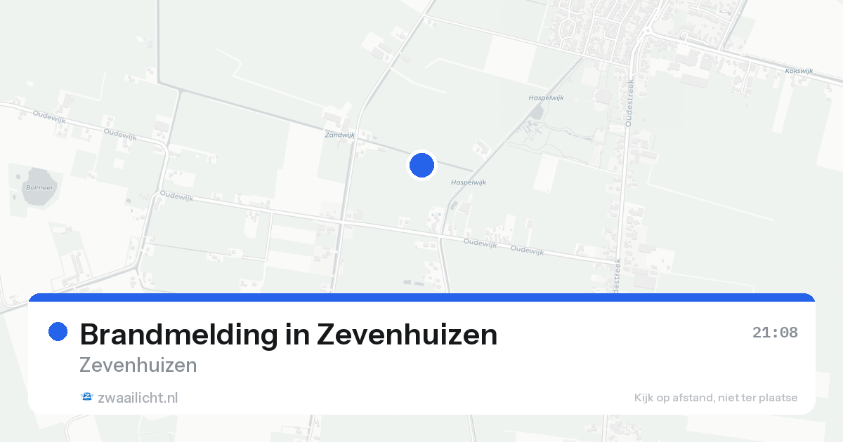 Brandmelding in Zevenhuizen — 20 aug 2026