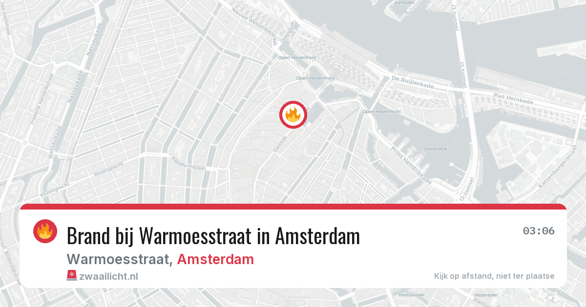Brand bij Warmoesstraat in Amsterdam — 6 mrt 2026