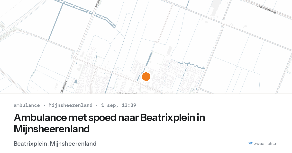Ambulance met spoed naar Beatrixplein in Mijnsheerenland — 1 sep 2026