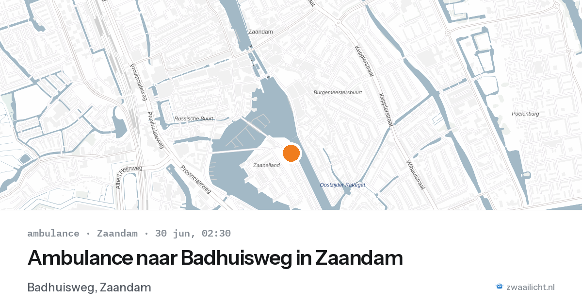 Ambulance naar Badhuisweg in Zaandam — 30 jun 2026