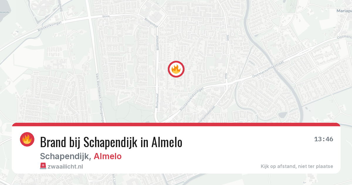 Brand bij Schapendijk in Almelo — 25 jun 2026