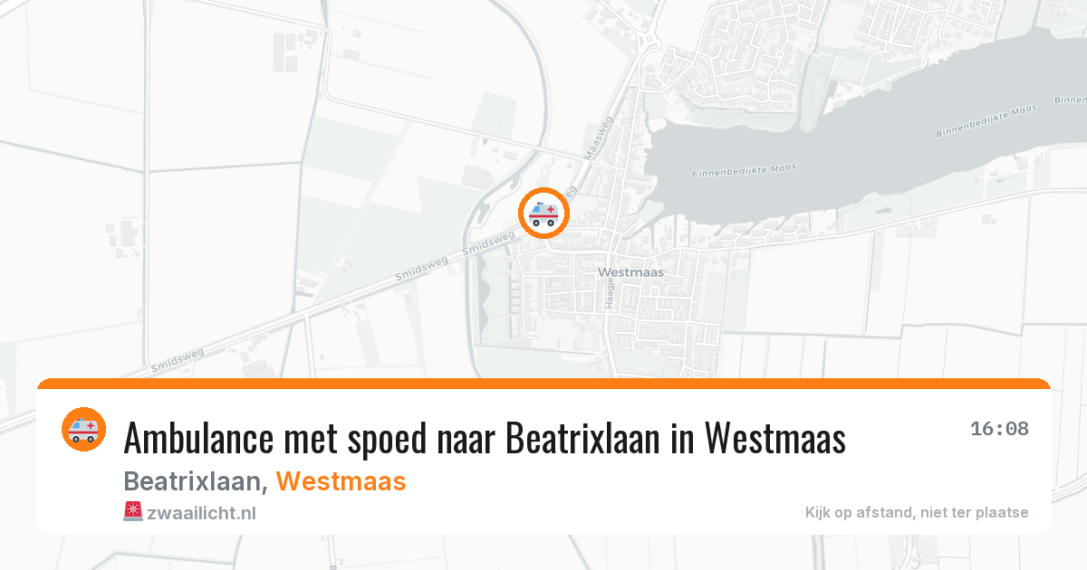 Ambulance met spoed naar Beatrixlaan in Westmaas — 16 jan 2026