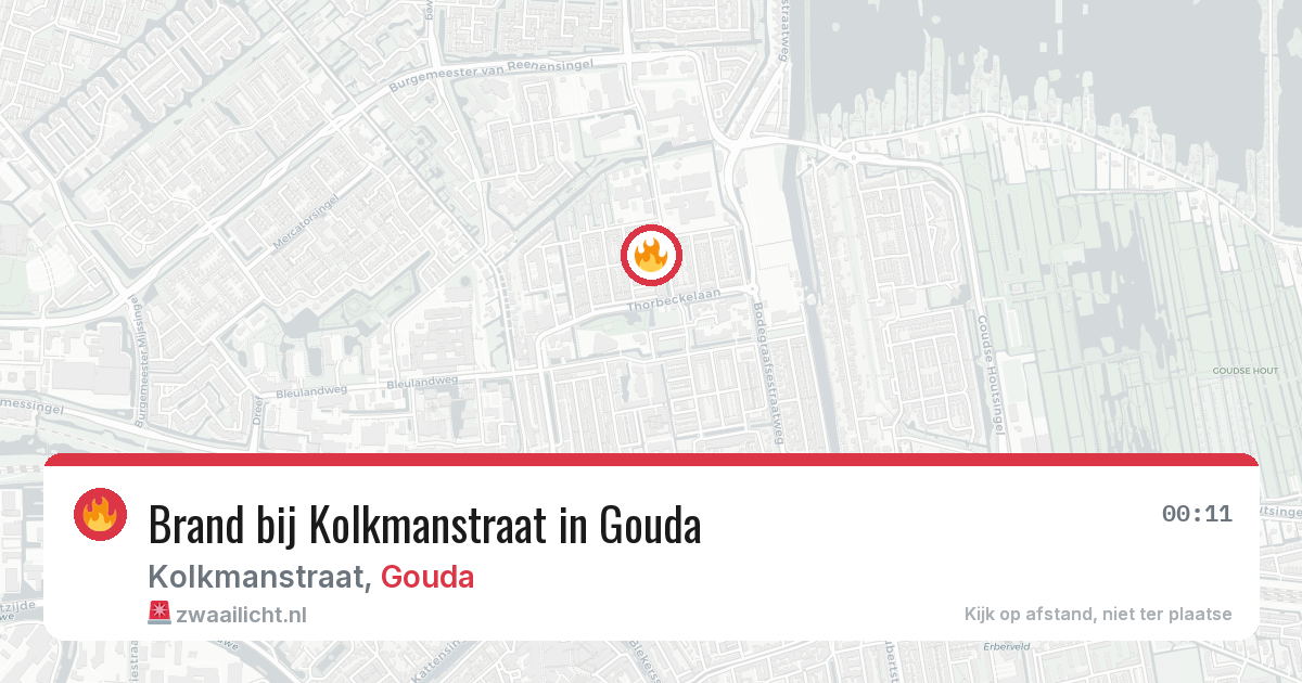 Brand bij Kolkmanstraat in Gouda — 27 jun 2026