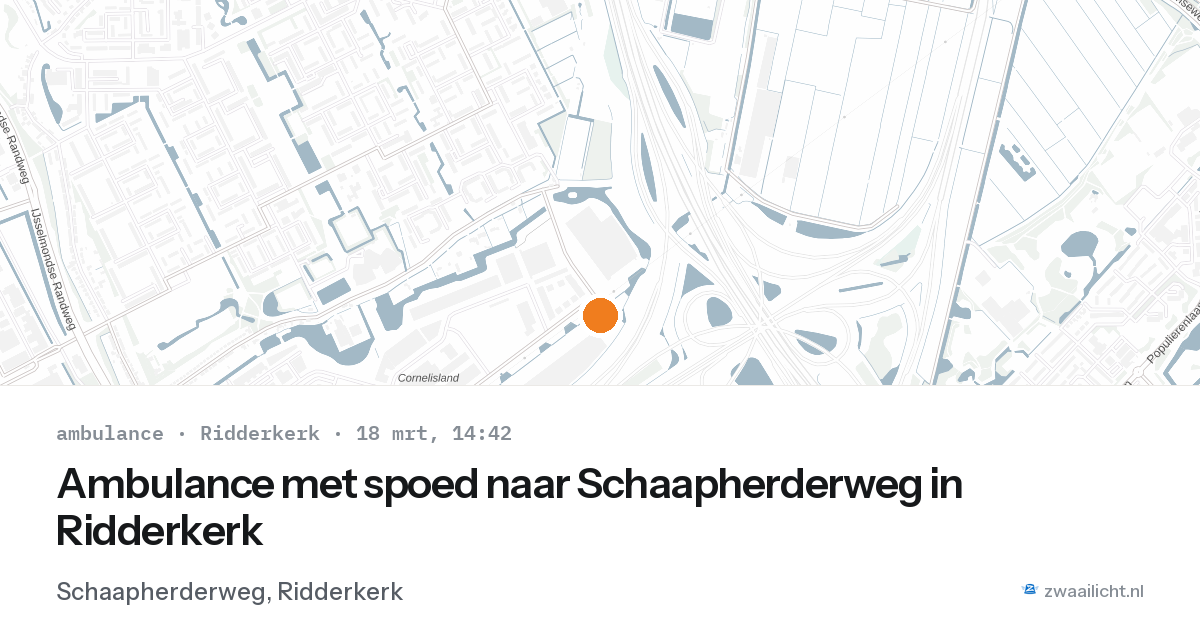 Ambulance met spoed naar Schaapherderweg in Ridderkerk — 18 mrt 2026