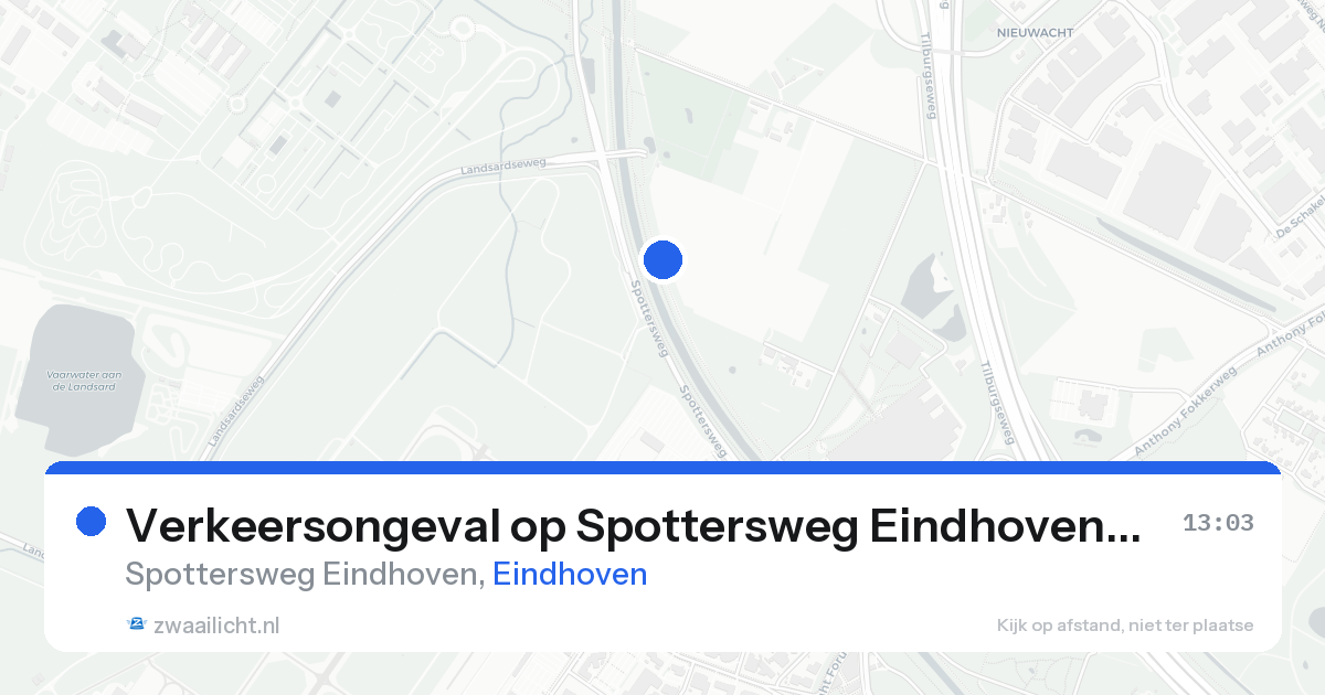 Verkeersongeval op Spottersweg Eindhoven in Eindhoven — 25 aug 2026