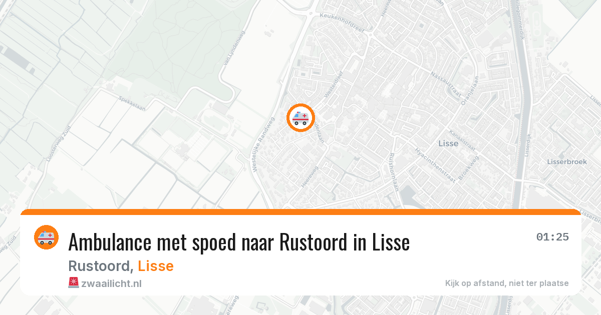 Ambulance met spoed naar Rustoord in Lisse — 22 mei 2026
