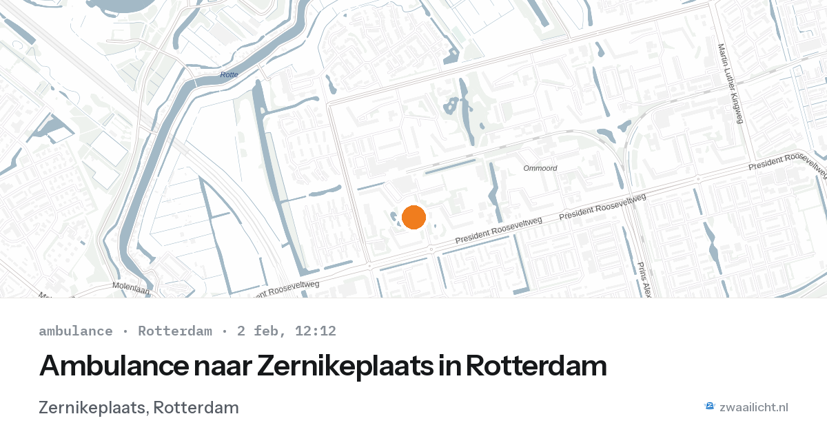 Ambulance naar Zernikeplaats in Rotterdam — 2 feb 2026