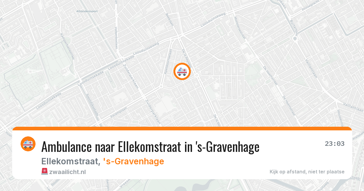 Ambulance naar Ellekomstraat in 's-Gravenhage — 22 mei 2026