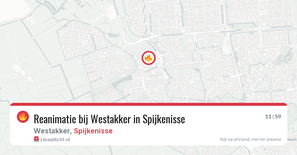 Reanimatie bij Westakker in Spijkenisse — 22 mei 2026
