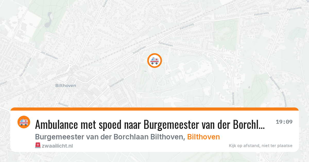 Ambulance met spoed naar Burgemeester van der Borchlaan Bilthoven in Bilthoven — 5 jul 2026