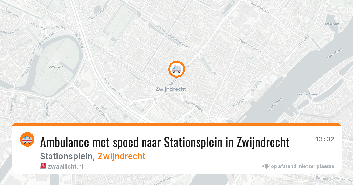 Ambulance met spoed naar Stationsplein in Zwijndrecht — 7 aug 2026