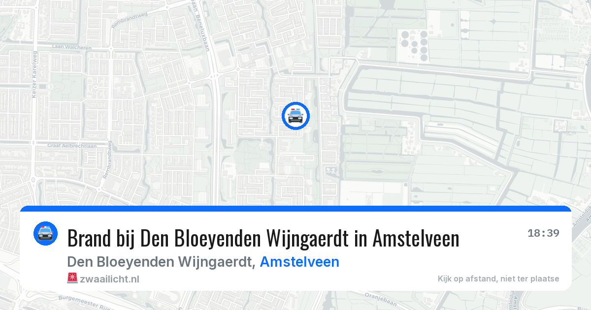 Brand bij Den Bloeyenden Wijngaerdt in Amstelveen — 13 apr 2026