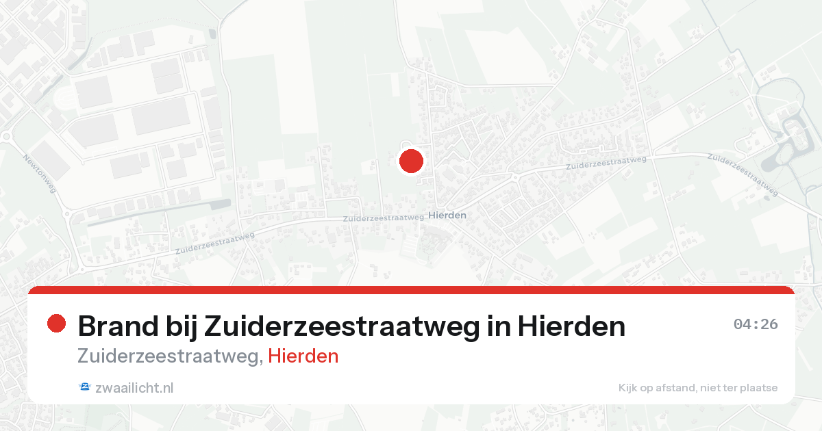 Brand bij Zuiderzeestraatweg in Hierden — 21 aug 2026
