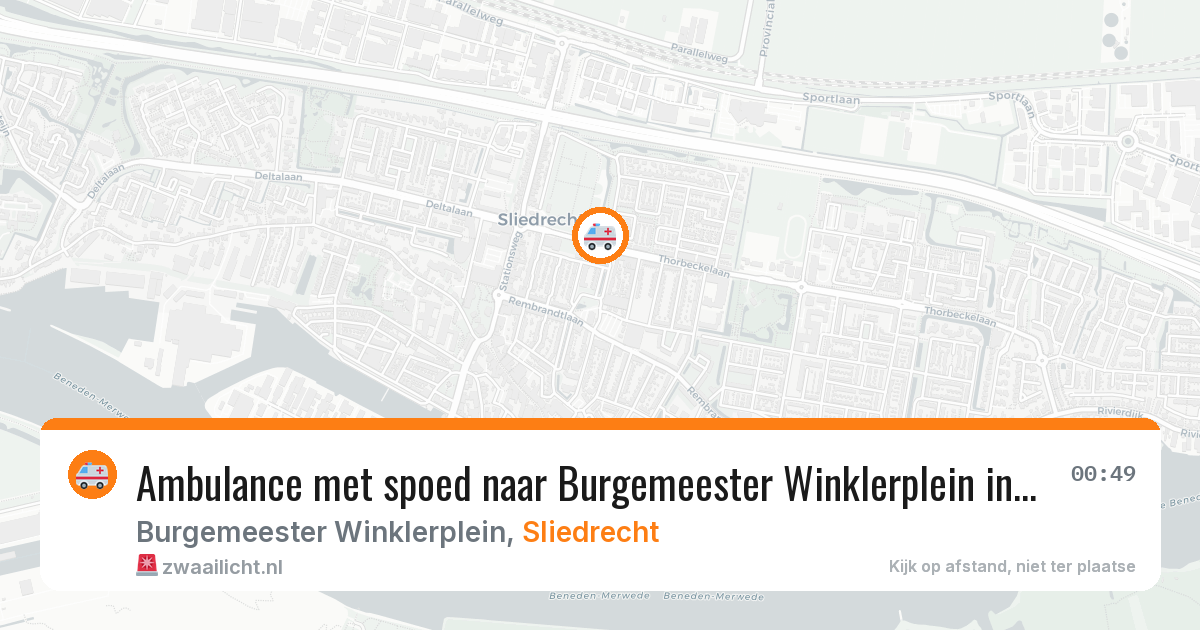 Ambulance met spoed naar Burgemeester Winklerplein in Sliedrecht — 17 jan 2026