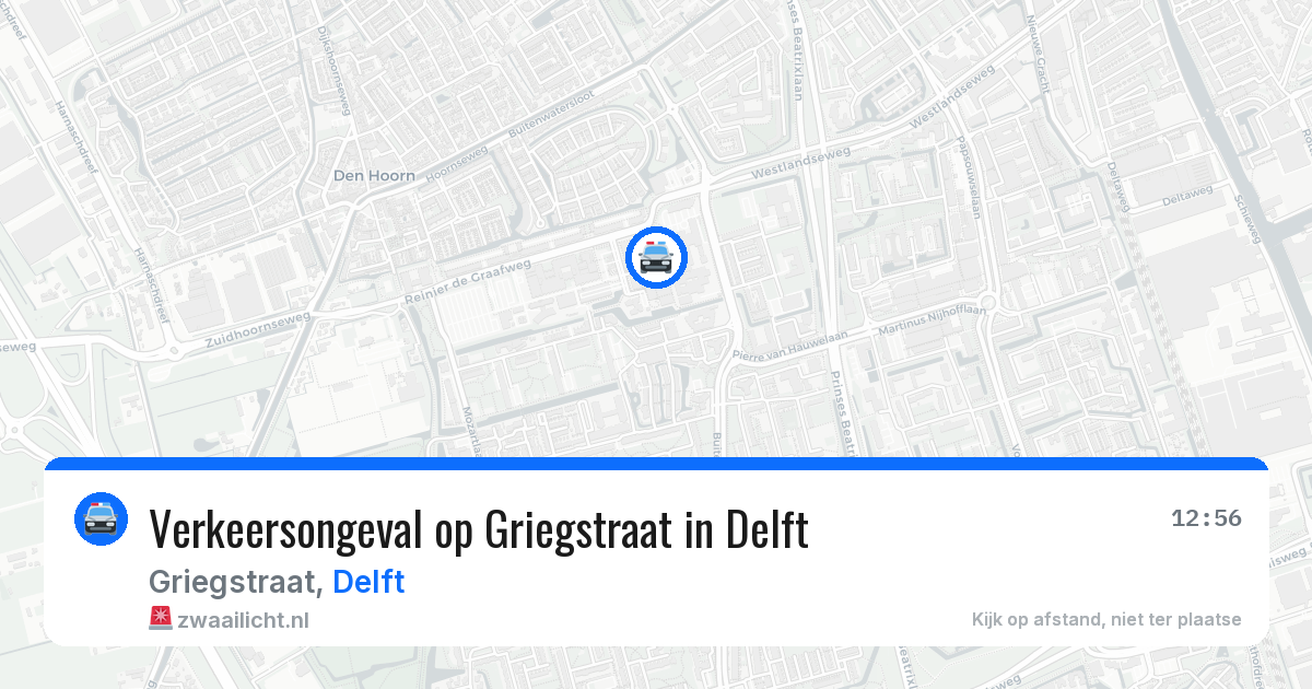 Verkeersongeval op Griegstraat in Delft — 4 jul 2026