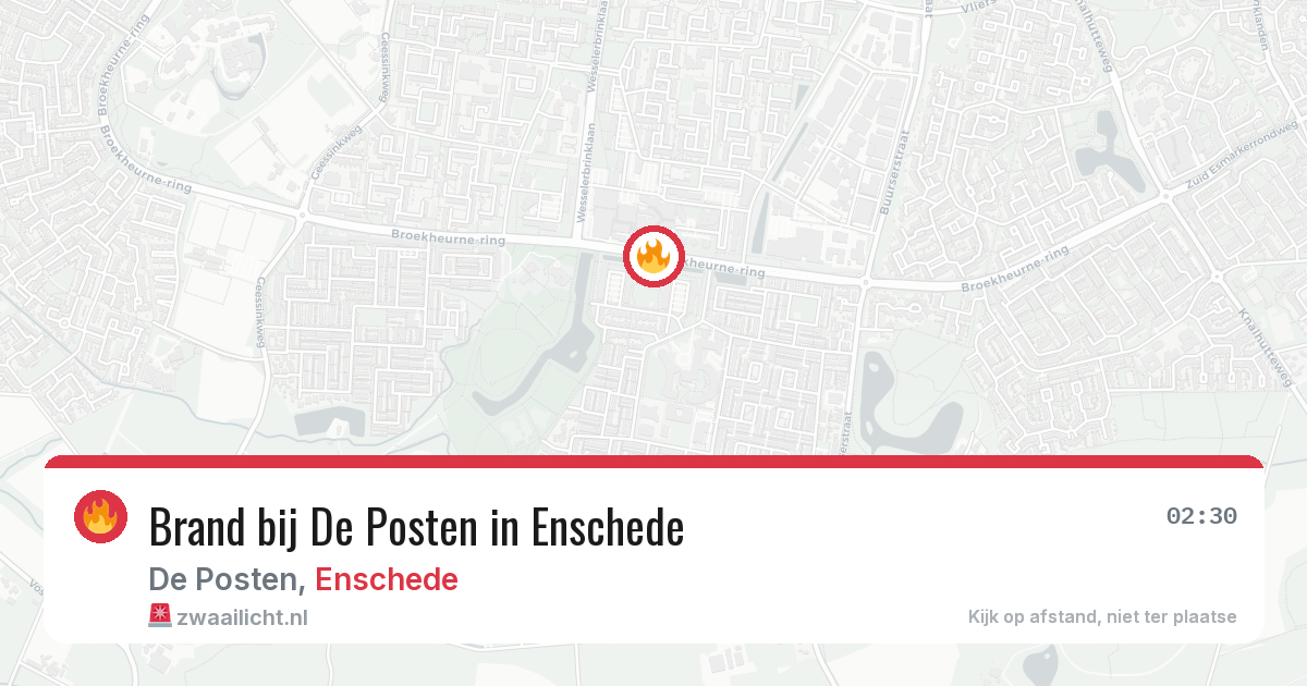 Brand bij De Posten in Enschede — 12 apr 2026