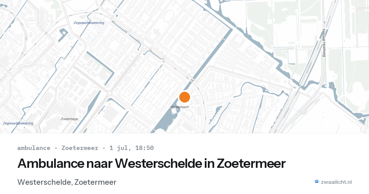 Ambulance naar Westerschelde in Zoetermeer — 1 jul 2026