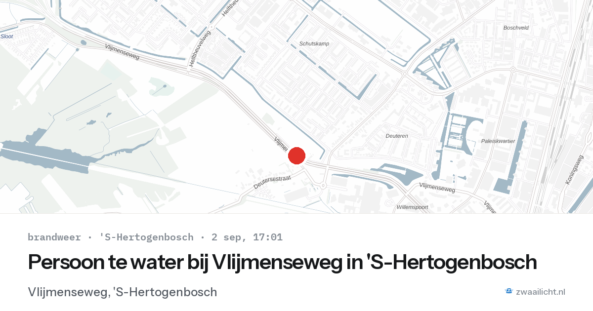 Persoon te water bij Vlijmenseweg in 'S-Hertogenbosch — 2 sep 2026