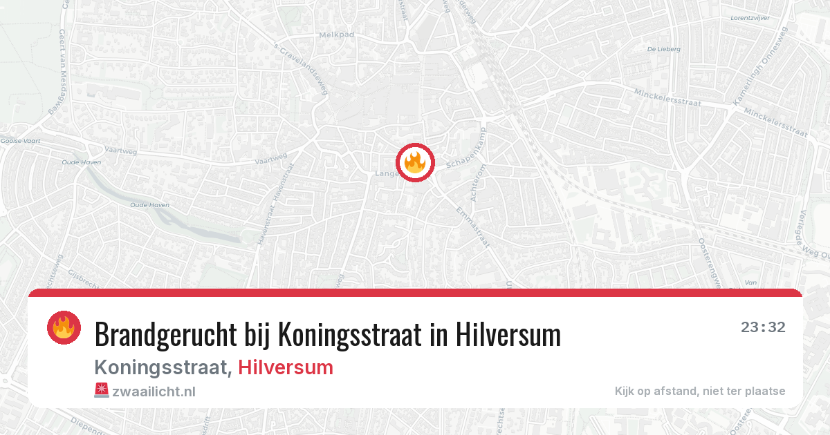 Brandgerucht bij Koningsstraat in Hilversum — 19 jun 2026