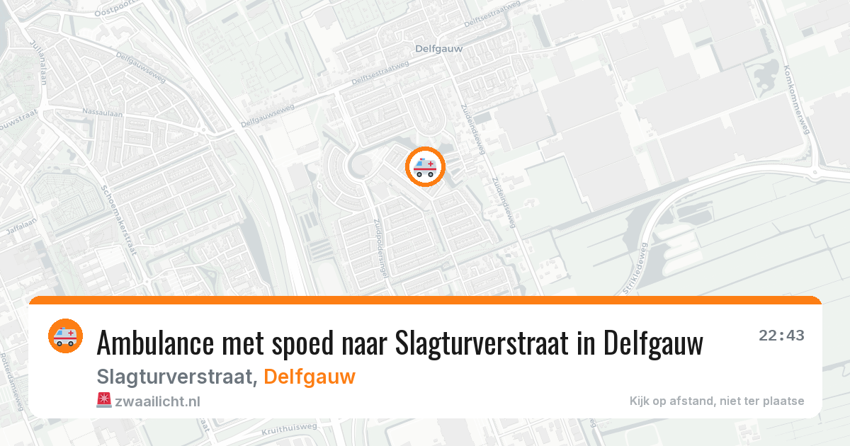 Ambulance met spoed naar Slagturverstraat in Delfgauw — 26 mei 2026